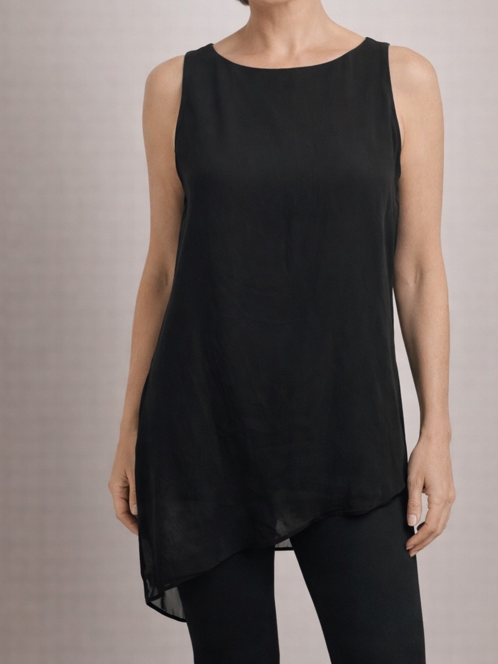 White House Black Market Sheer Asymmetrical Tank Top